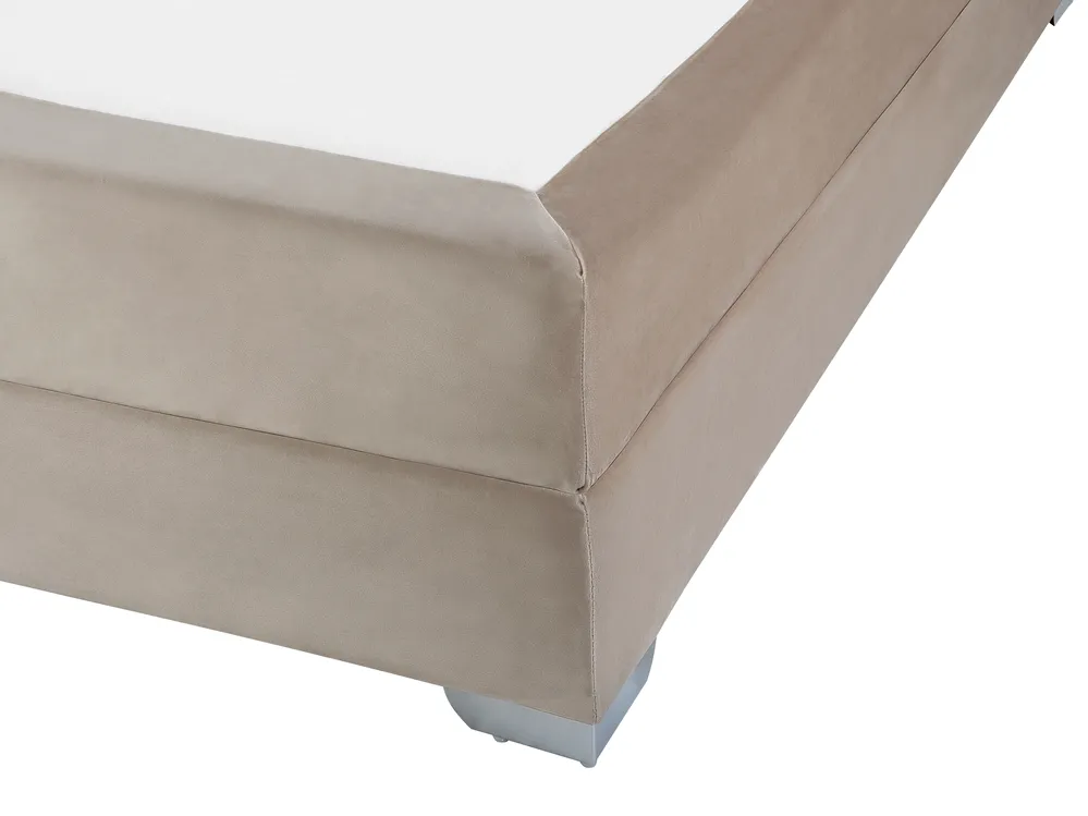 Divan Bed Velvet CONSUL 180 x 200 cm (EU Super King) Light Beige_736389