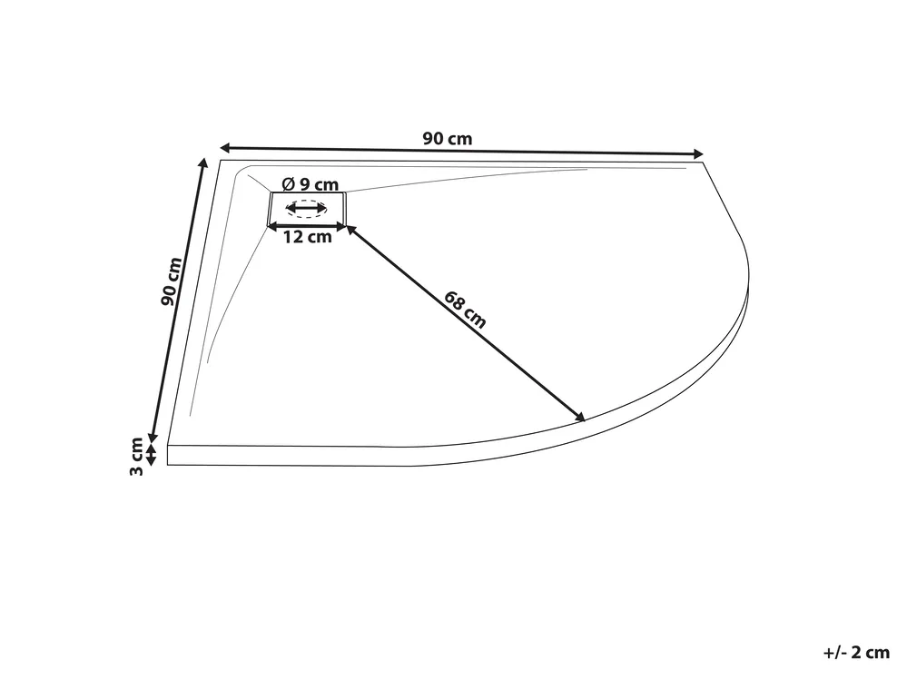 Brodzik prysznicowy PARON 90 x 90 x 3 cm Czarny_968662