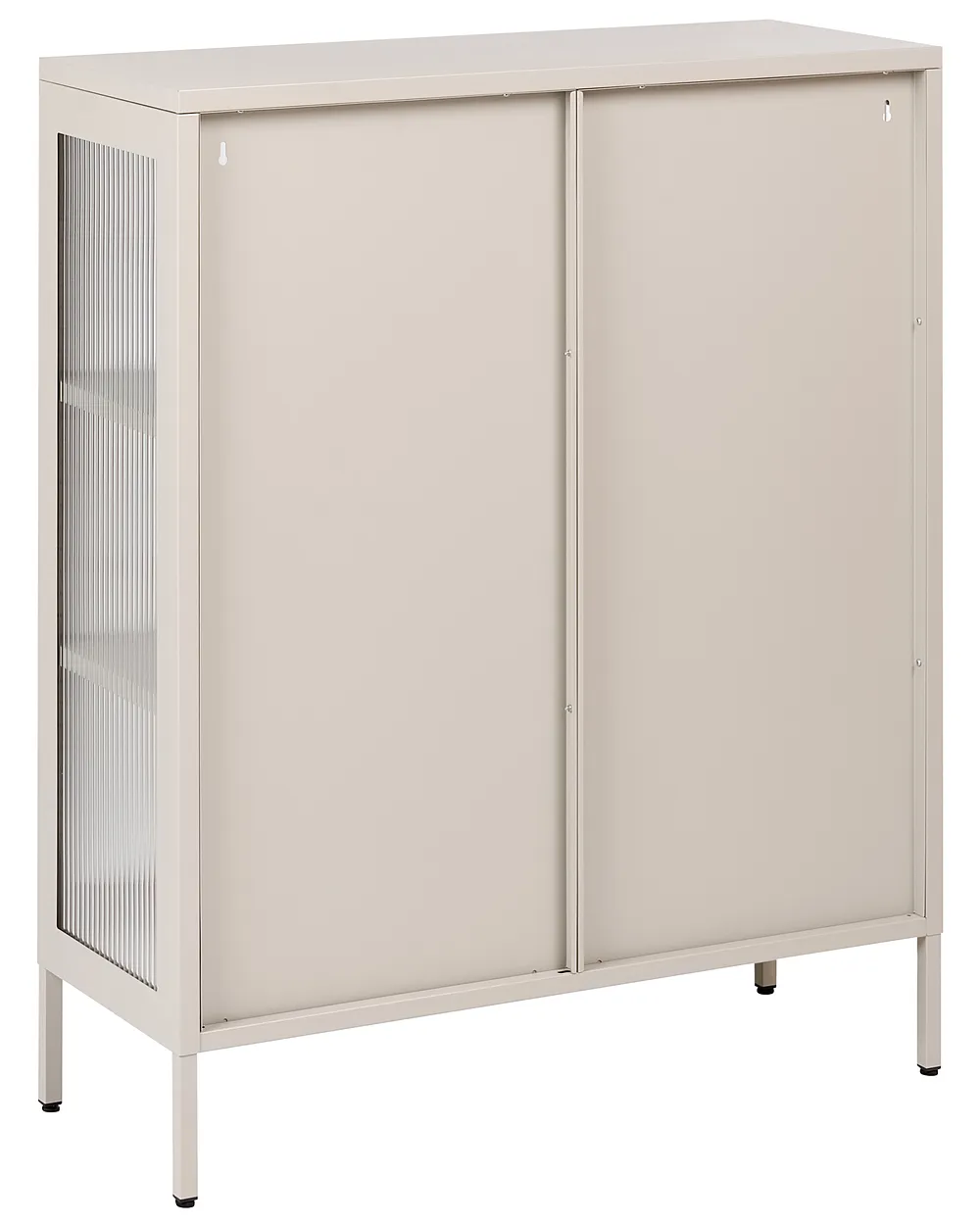 Glass Display Cabinet HARLYN  90 cm Metal Beige_1156533