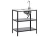 Steel Outdoor Kitchen Island with Sink Black VILAMA_872429