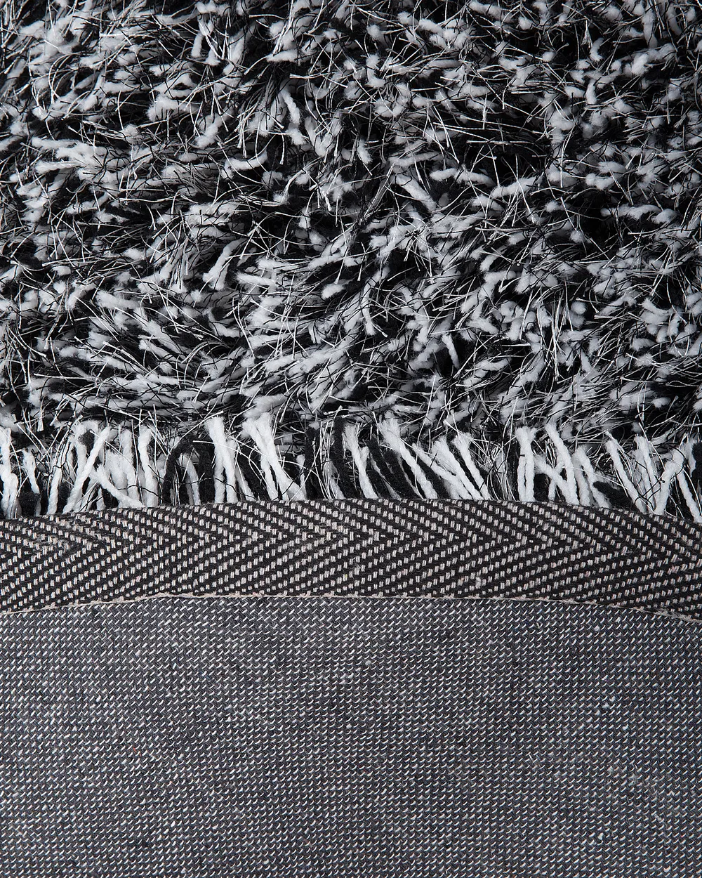 Shaggy Rug CIDE Black/ White ø 140 cm_746825