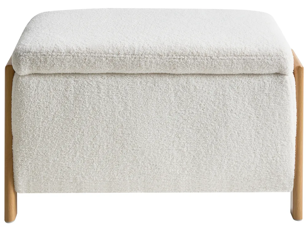 Set da salotto 3 posti EDLAND con Panca Bouclé Bianco_1040790