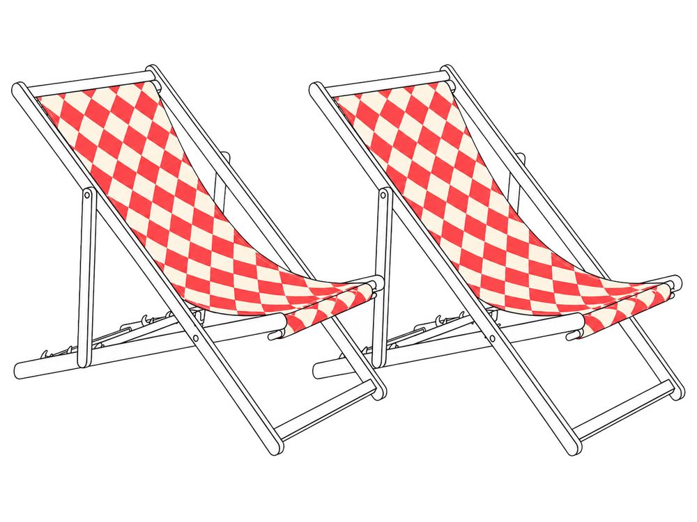 Set of 2 Sun Lounger Replacement Fabrics ANZIO/AVELLINO 113 x 44 cm Red