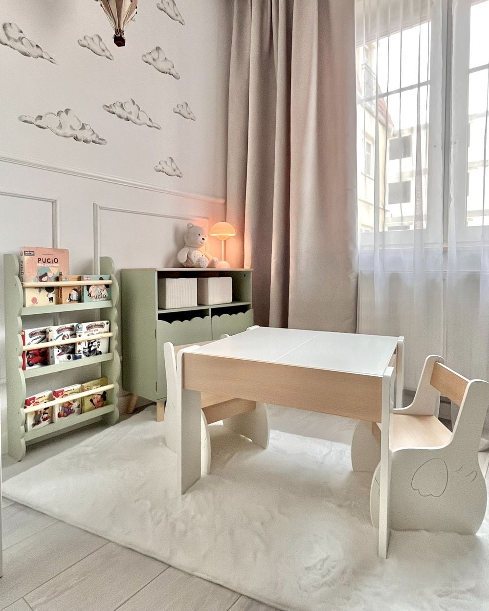 Set Tavolo E 2 Sedie Per Bambini Kesper - Bianco, Materiale Legno, 55x55x45 Cm - Foto 8