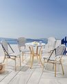 Set di 4 sedie da giardino RIFREDDO Rattan sintetico (PE) Nero/Bianco