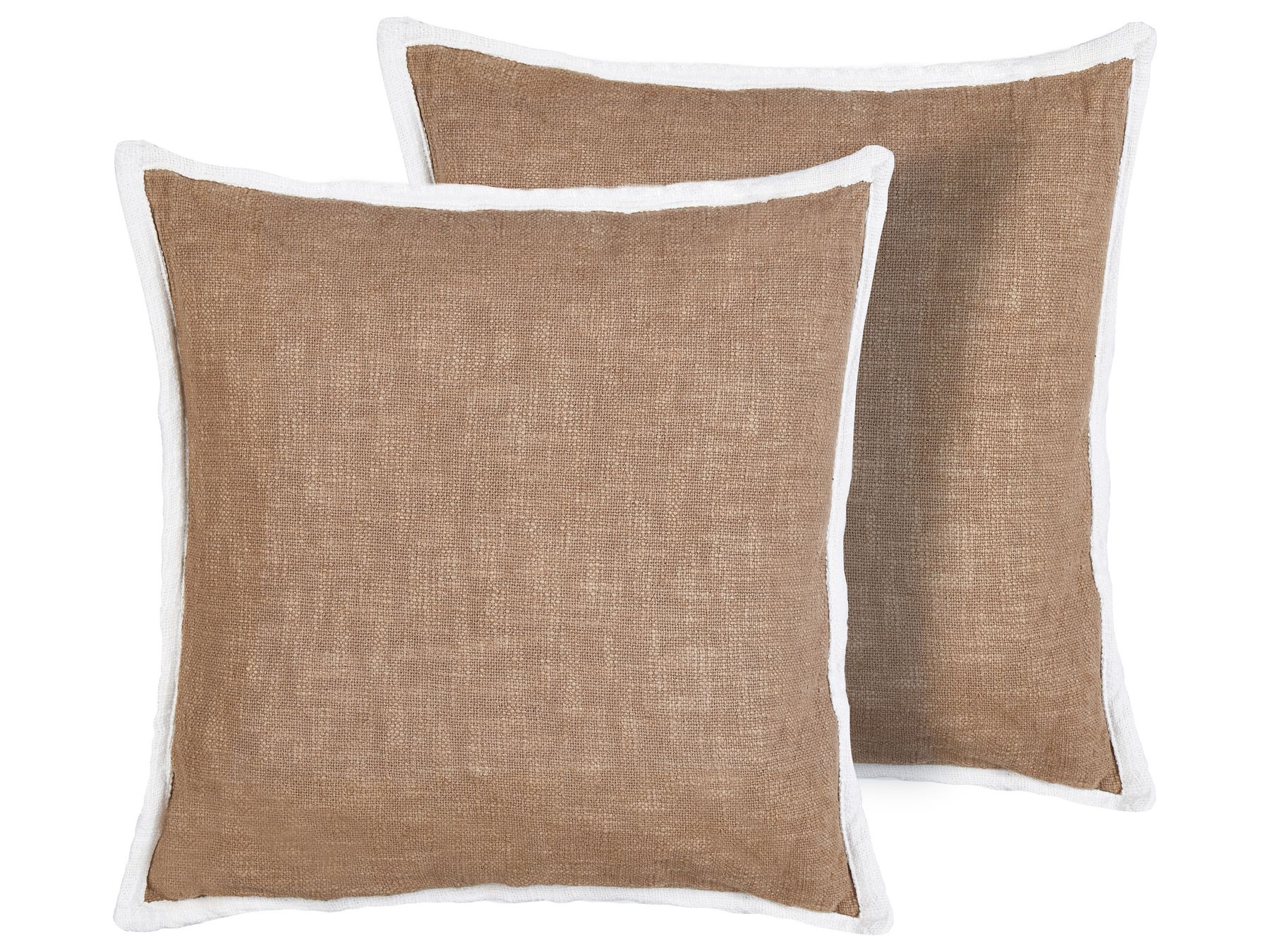 Set of 2 Cotton Cushions 45 x 45 cm Brown IANTHE_940119