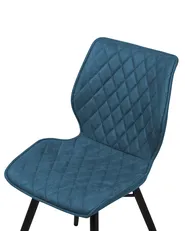 Set of 2 Dining Chairs LISLE Fabric Sea Blue_756883