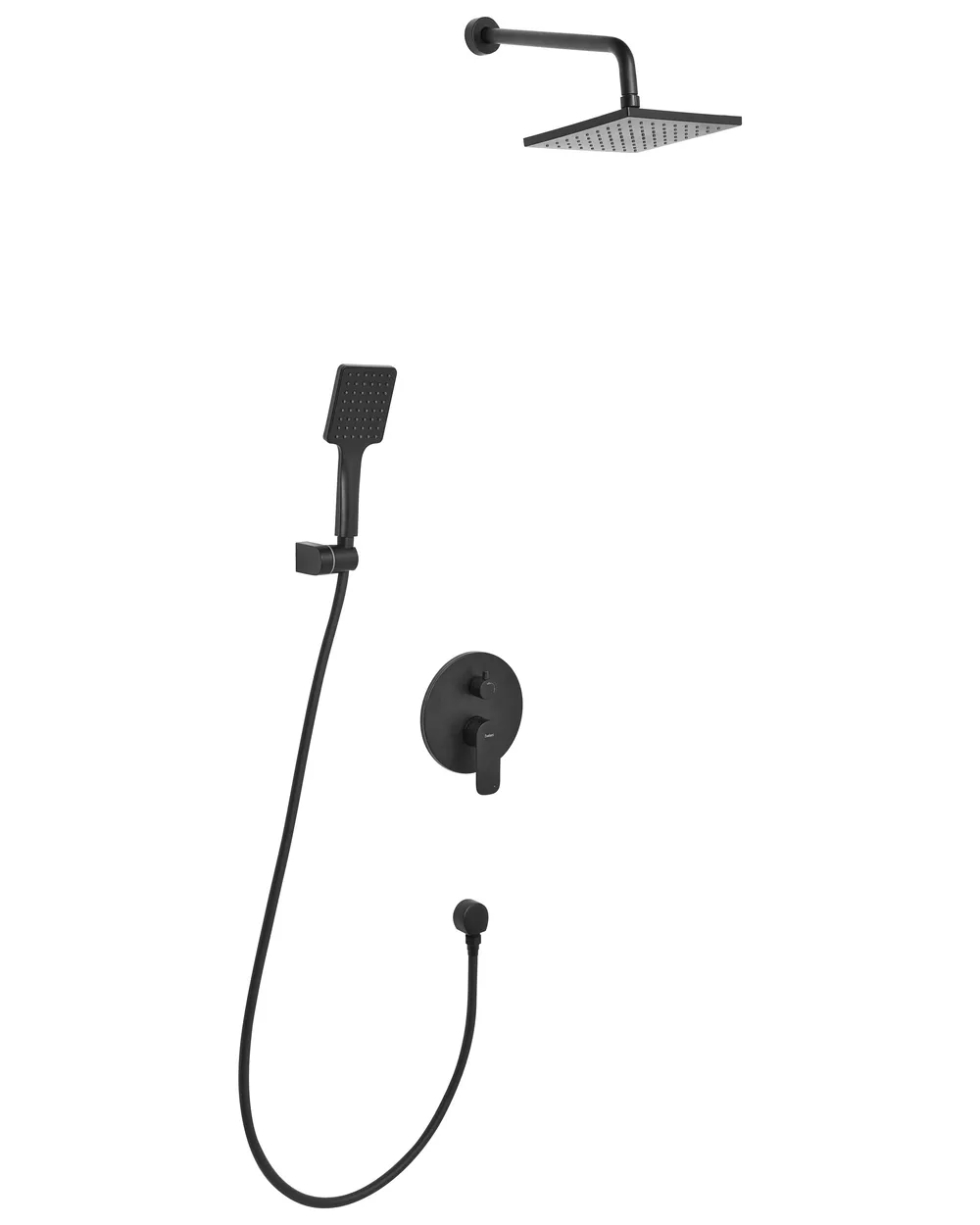 Set doccia da incasso con soffione a pioggia GUARATUBA Nero