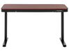 Schreibtisch dunkler Holzfarbton / schwarz 120 x 60 cm mit USB-Port elektrisch höhenverstellbar KENLY_840243
