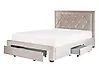 Bed with Storage Drawers LIEVIN Velvet Beige 140 x 200 cm (EU Double)