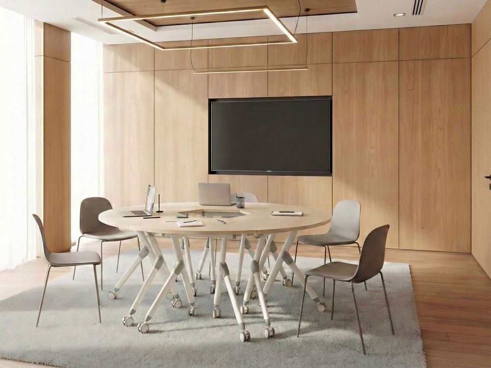 Foldable Corner Desk Module BENDI 90 cm 64 cm Light Brown