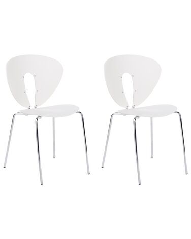 Set of 2 Dining Chairs White TRACY