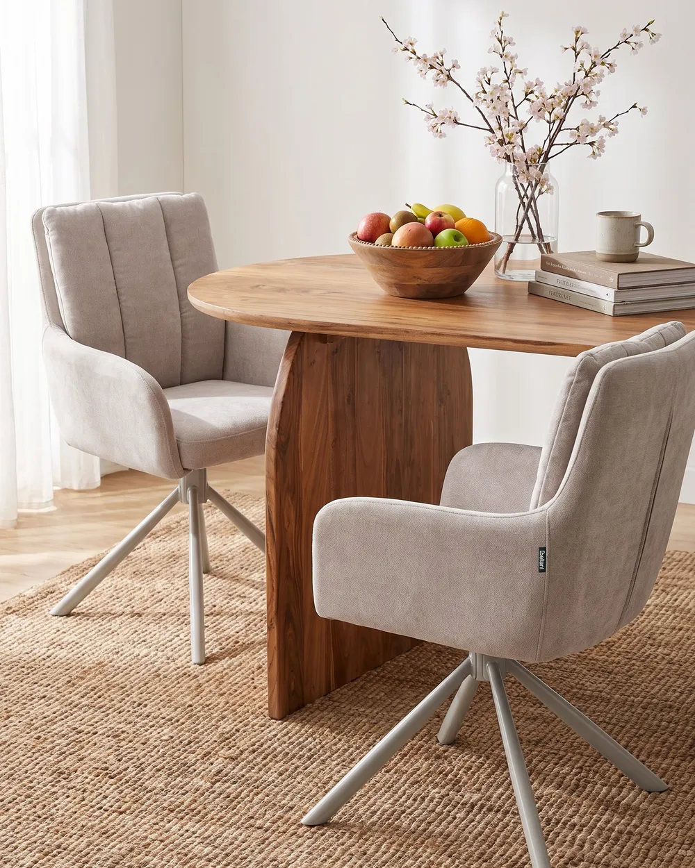 Set of 2 Dining Chairs SARDOAL Fabric Beige_1115128