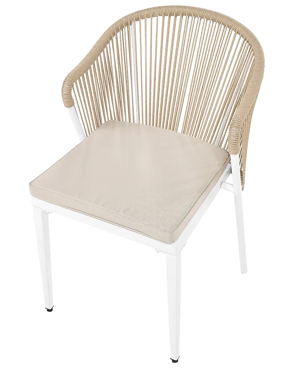 Set of 2 Garden Chairs with Cushions PARANEA Metal Beige_1179581