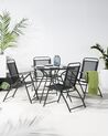 Sada čtyřech zahradních skládacích židlí v černé barvě LIVO_826867