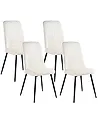 Set di 4 sedie da pranzo KIRBY Velluto Bianco sporco