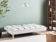 Sofa Bed 3 Seater SILJAN Fabric Off-White_968665