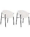 Conjunto de 2 sillas de comedor AMES Tela Beige claro