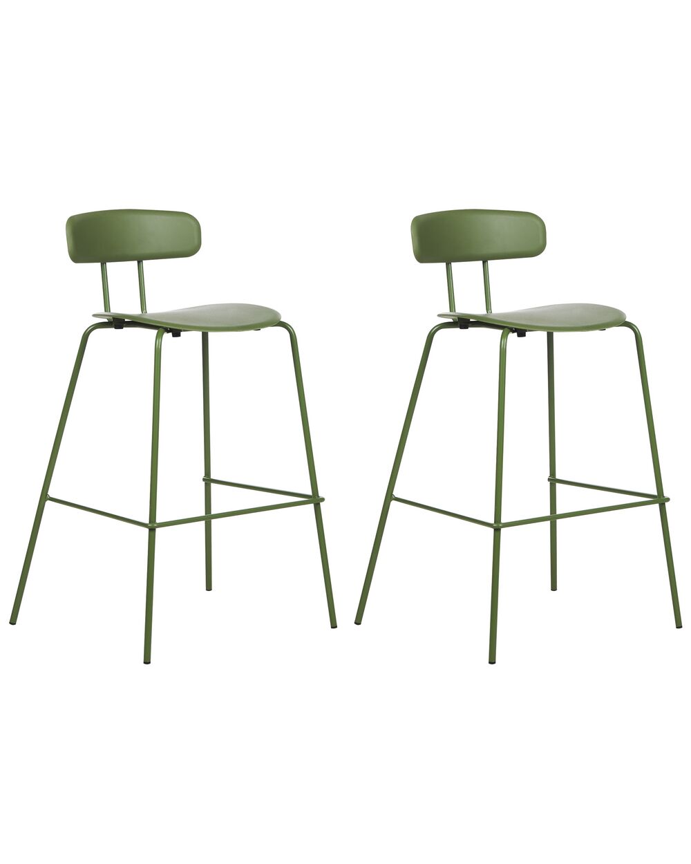 Set of 2 Bar Chairs SIBLEY Green