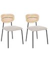 Set of 2 Fabric Dining Chairs Light Beige MAYETTA_931856