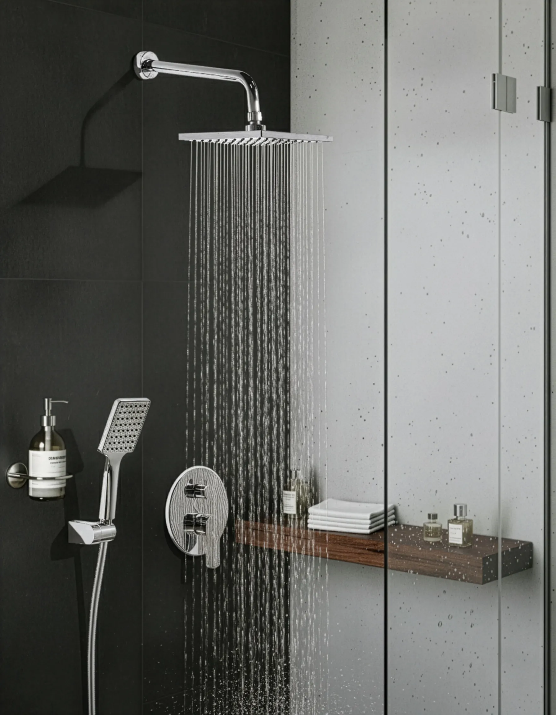 Concealed Shower Set with Rainshower GUARATUBA Silver_1000745