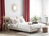 Lit double en tissu beige 140 x 200 cm MELLE_745624