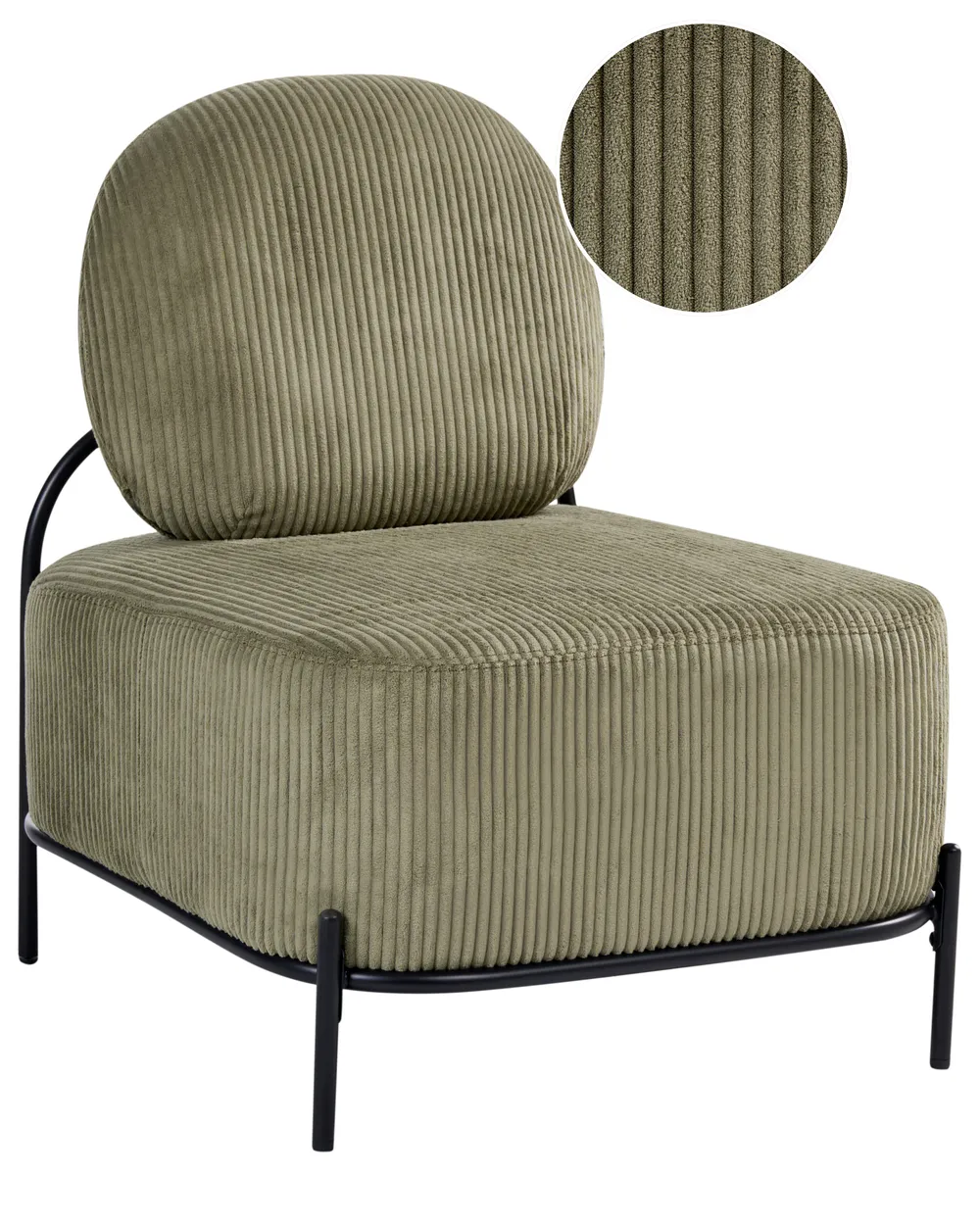 Poltrona LUNDE Velluto a coste Verde