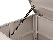 Aufbewahrungsbox KYMI 136 cm 55 cm Metall mit Rädern Beige_1172872