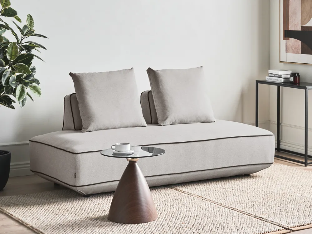 Chaise Longue SEILLANS Fabric Light Grey