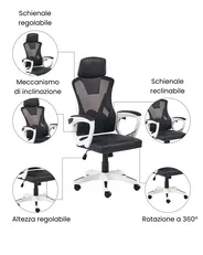 Sedia da ufficio IGNIS Pelle sintetica Bianco_1074212