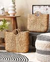 Set of 2 Water Hyacinth Baskets Natural POMPANO_825083