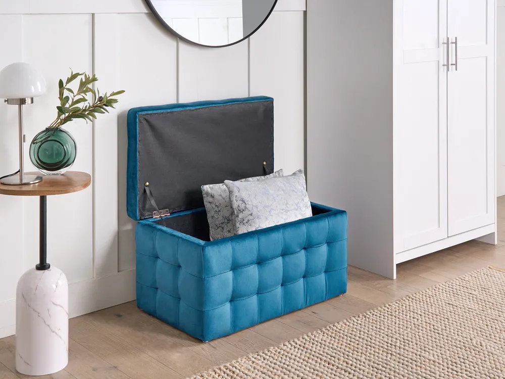 Storage Ottoman MICHIGAN Velvet Dark Blue