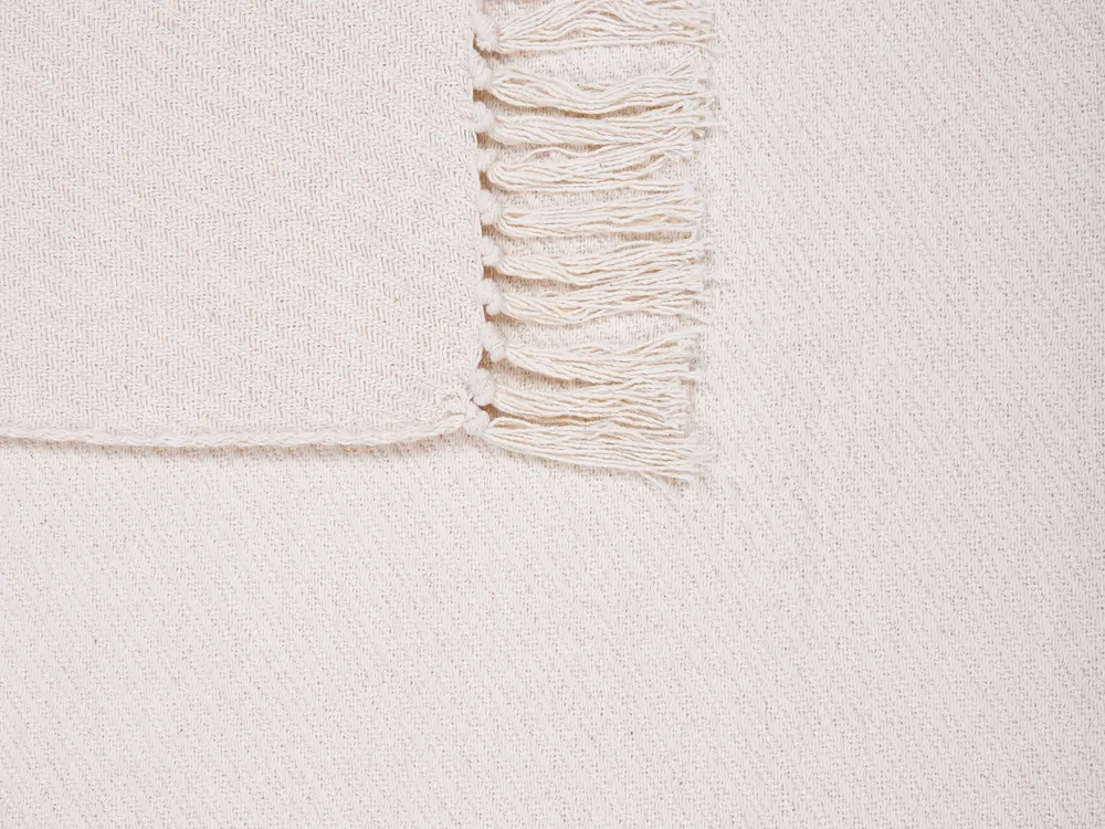Plaid YARSA Katoen 125 x 150 cm Beige_861245