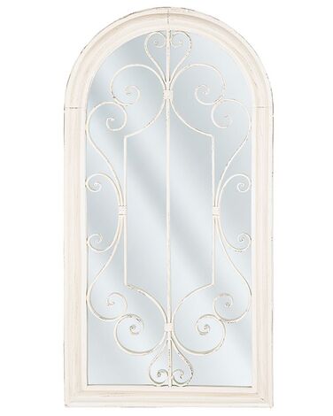 Espejo de pared de metal blanco crema 49 x 97 cm CAMPEL