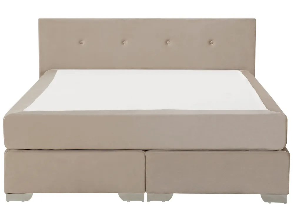 Boxspringbett Samtstoff CONSUL 160 x 200 cm Hellbeige_736357