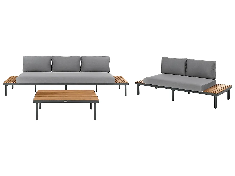 Set da giardino con tavolo 5 posti FIVIZZANO Legno d'acacia Grigio scuro