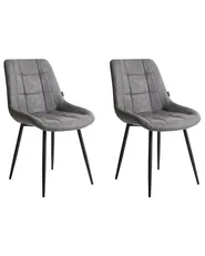 Set of 2 Dining Chairs MELROSE Faux Leather Grey_967194