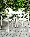 Set of 4 Garden Chairs SERSALE Synthetic Material White