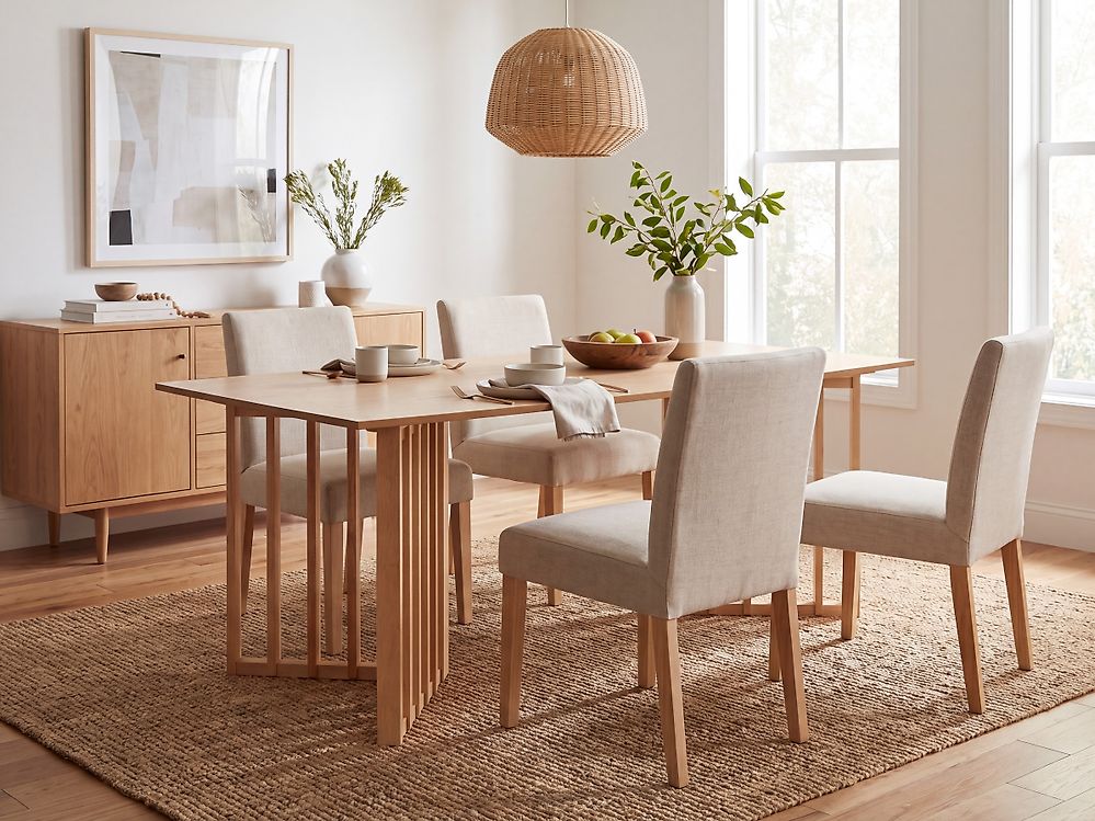 Dining Table LEANDRA Light Ash Wood 200 cm 100 cm