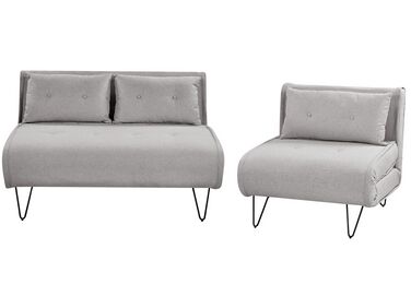 Conjunto de sala de estar de tela gris claro VESTFOLD