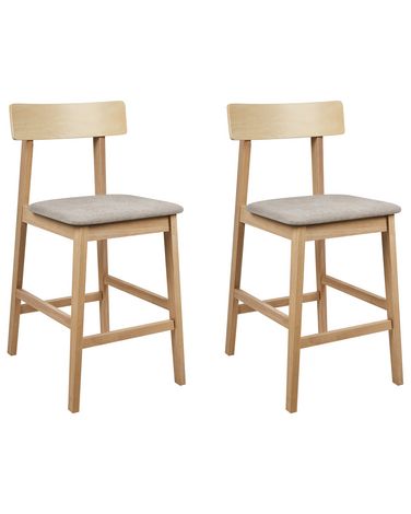 Set of 2 Bar Chairs AMBLER Light Wood Beliani