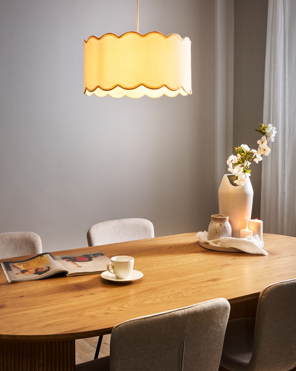 Lampadario GAIREZI Metallo Bianco/Beige
