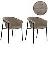 Conjunto de 2 sillas de comedor AMES Bouclé Gris pardo