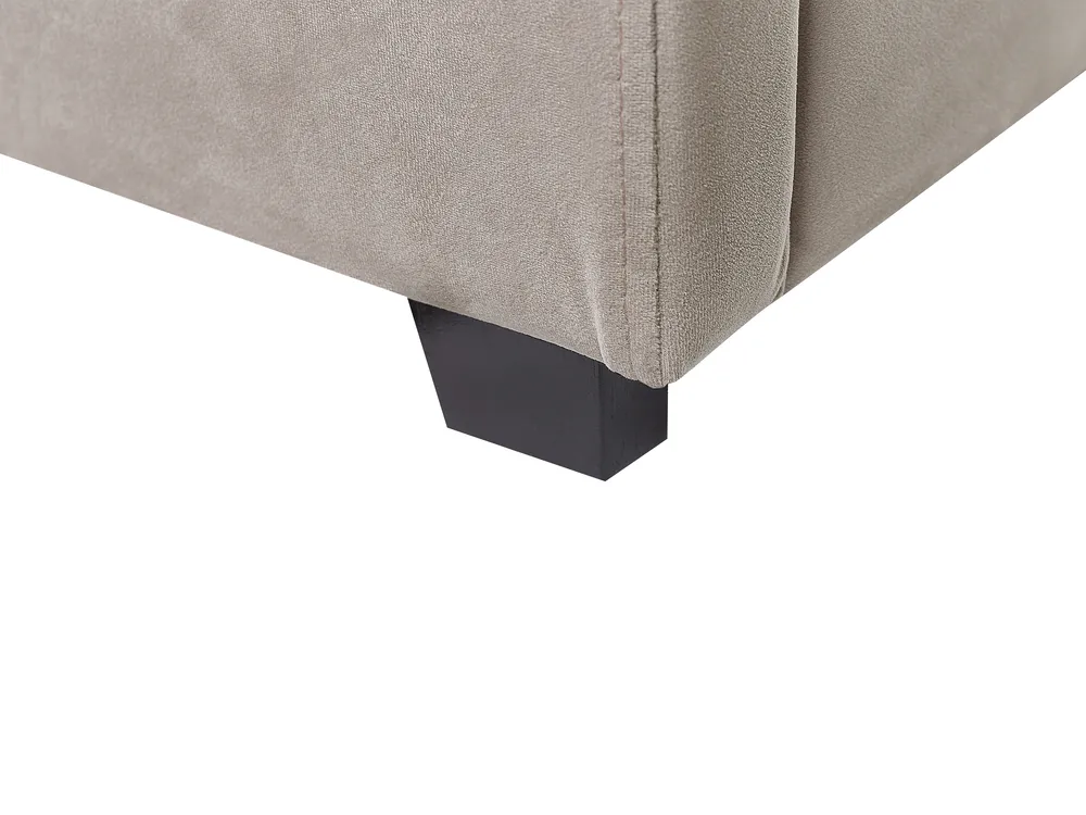 Bett mit Stauraum VINCENNES Samtstoff Taupe 160 x 200 cm_837318