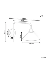 Set di 2 lampade da parete SUMPUL Metallo Oro_1037668
