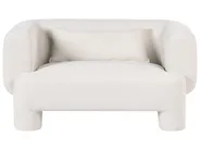 Set da salotto 6 posti HOGBO con ottomana Tessuto Bianco_1050044