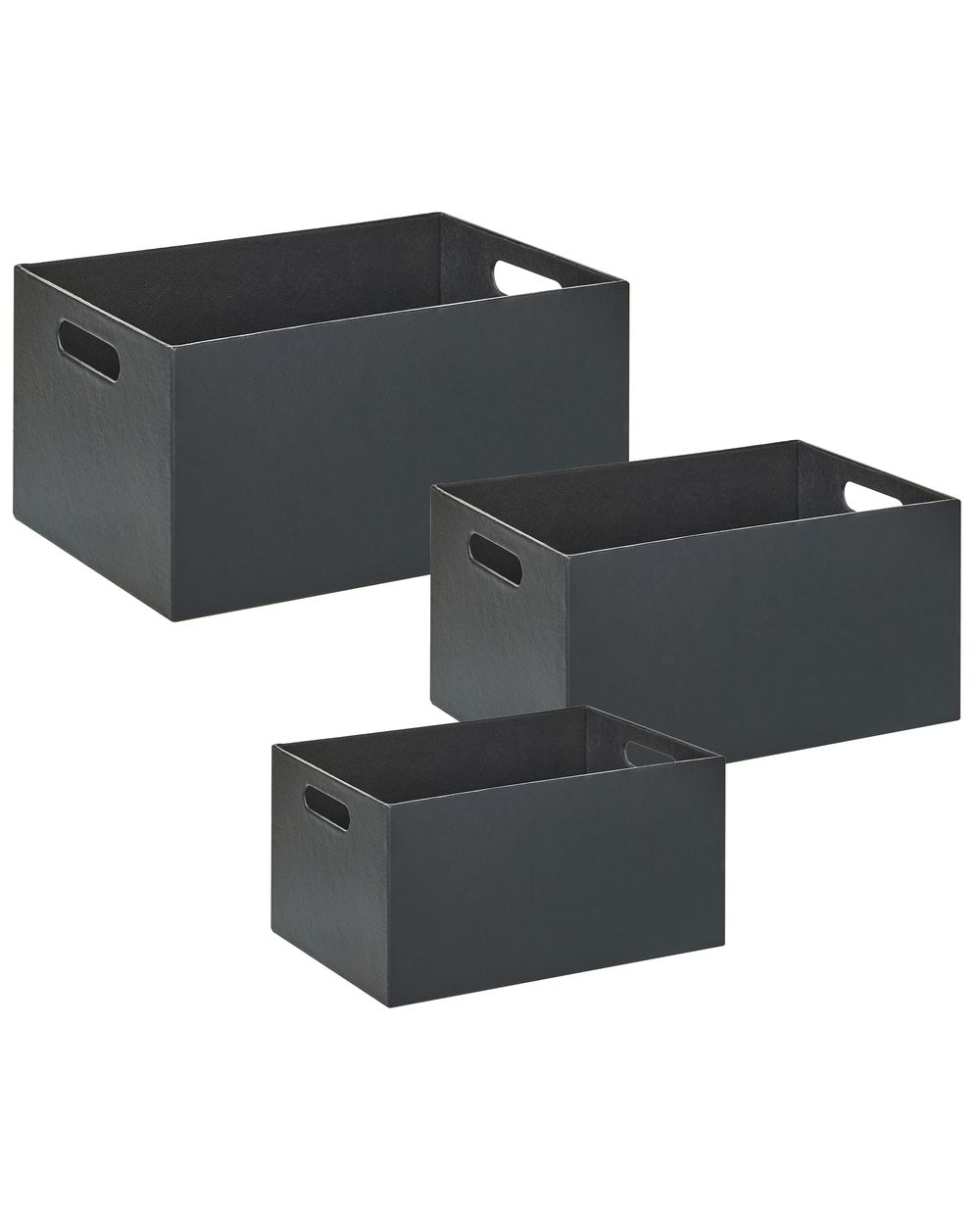Conjunto de 3 cajas LARSA Piel sintética Gris grafito