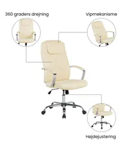 Chefstol WINNER Kunstlæder Lys Beige_1074410