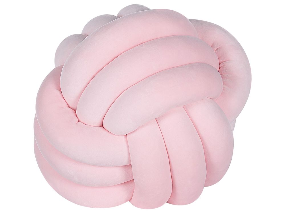 Velvet Knot Cushion 30 x 30 cm Pink MALNI Beliani