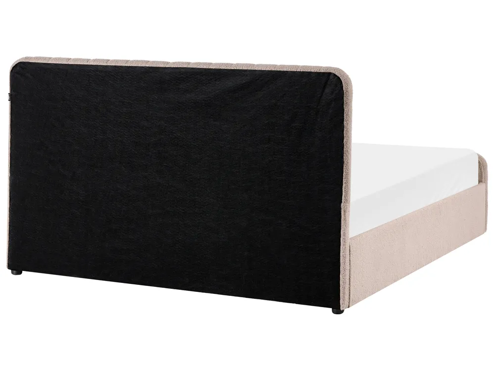 Ottoman Bed LUNAN Boucle Beige 160 x 200 cm (EU King Size)_1048453